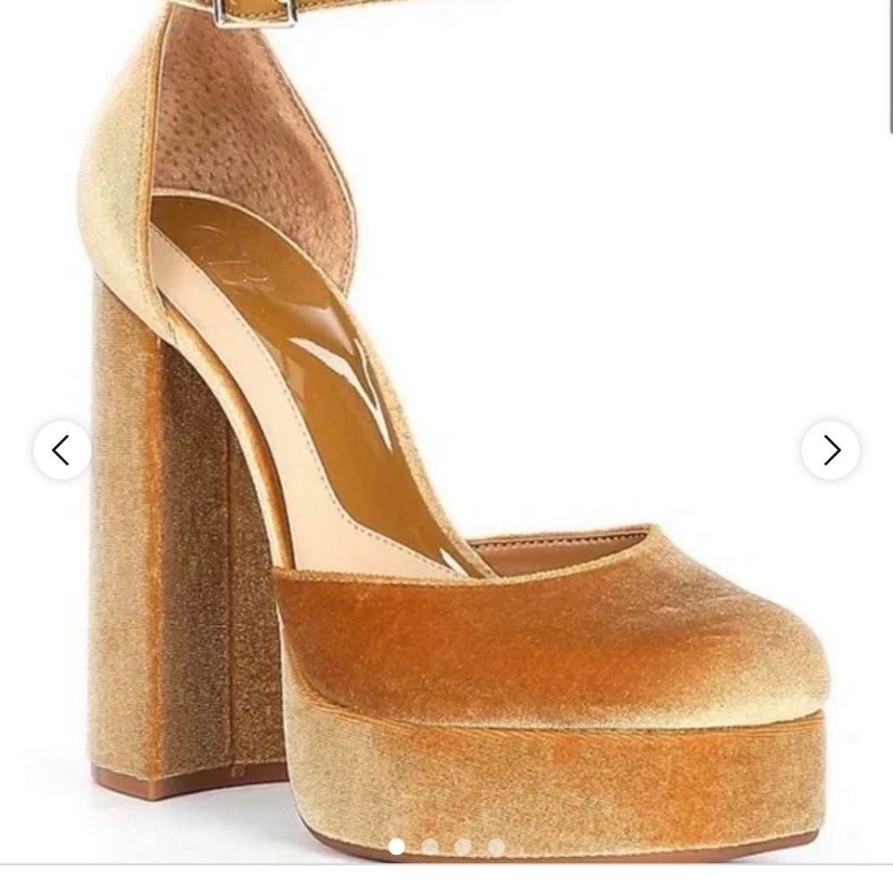 GB Gianni Binni Runway Velvet Ankle Strap Platform Pumps - Picture 3 of 8